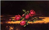 Roses Canvas Paintings - Jaqueminot Roses